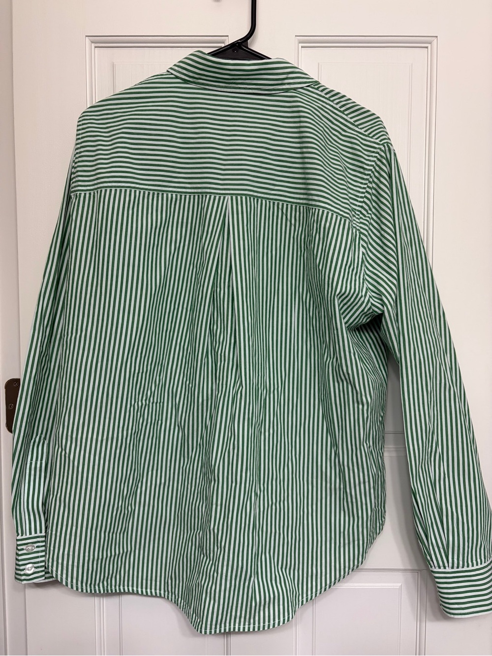 EVEREVE Green White Striped Button Down Shirt XL 100% Cotton Oversized - Picture 3 of 6